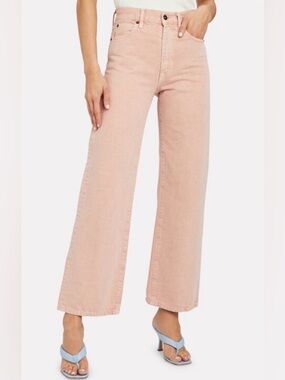 SLVRLAKE Frayed Hem Grace Ankle Jeans - Blush Pink